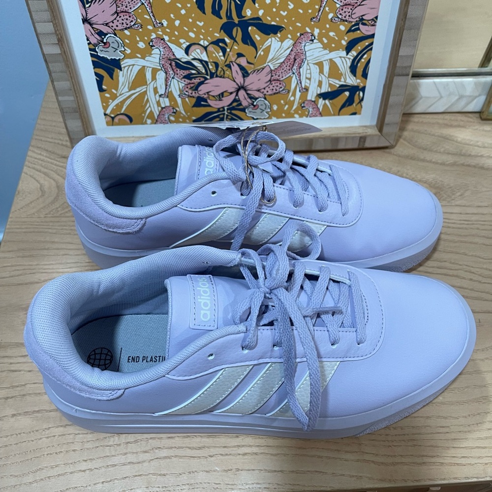 Size 8.5 Women’s Adidas - Lavender Court Platform sneakers